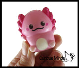 Axolotl Family - Mama and 2 Babies Slow Rise Squishy Toys - Memory Foam Party Favors, Prizes, OT