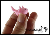 Tiny Axolotl and Putty - Squishy Cute Sea Creatures Stretchy and Squeezy Toy Figurine - Fidget Stress Ball Slime