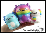 Axolotl Family - Set of 3 Different Sizes Slow Rise Squishy Toys - Memory Foam Party Favors, Prizes, OT