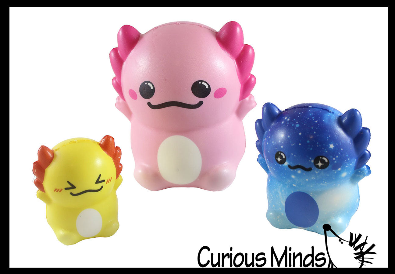 24 Mini 2 inch Food Axolotl Slow Rise Squishy Toys - Memory Foam Party Favors, Fidgets, Prizes, OT