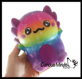 Axolotl Family - Set of 3 Different Sizes Slow Rise Squishy Toys - Memory Foam Party Favors, Prizes, OT
