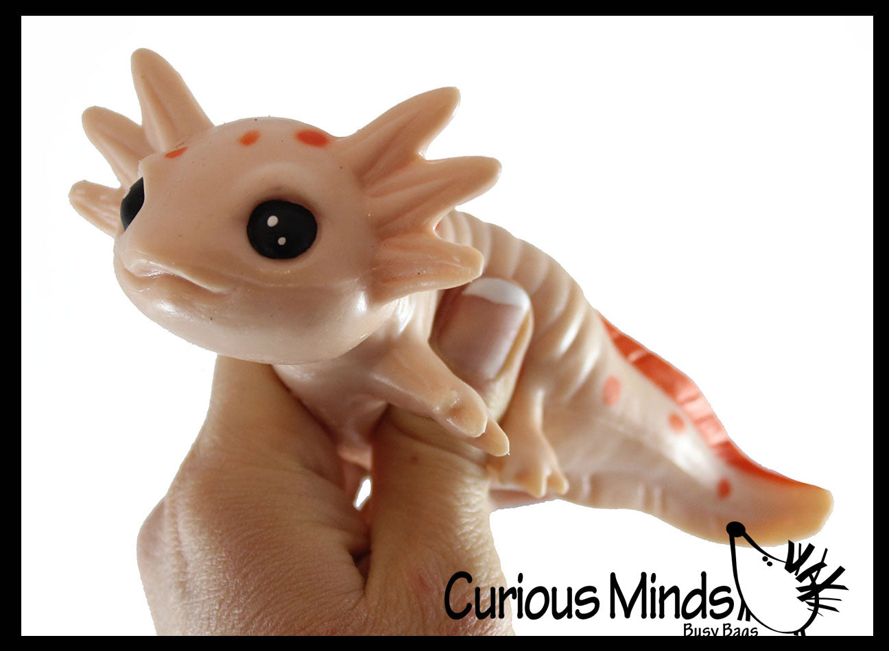 Axolotl Cute Sea Creatures Stretchy and Squeezy Toy - Crunchy Bead Filled - Fidget Stress Ball 1 Random Color