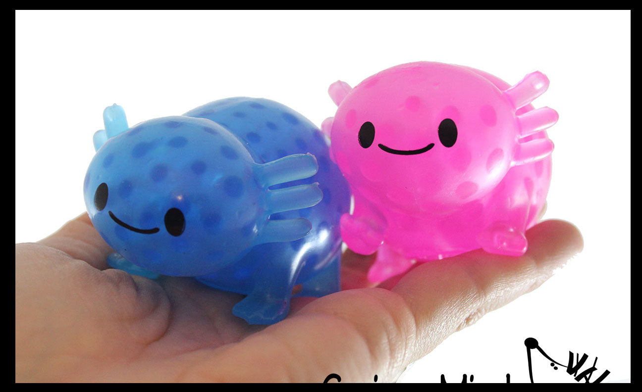 4 Light Up Axolotl - Air and Styrofoam Bead Filled Squeeze Stress Balls -  Sensory, Stress, Fidget Toy Super Soft 