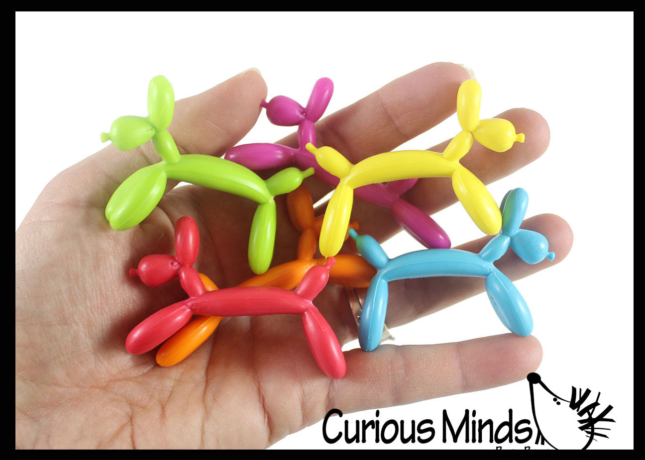 Curious Minds Busy Bulk 48 Tiny Balloon Animal Bendable Fidget Toys Cute Mini Animal Figurines Party Favors Prizes Egg Fillers Toy Giveaways 4 Dozen