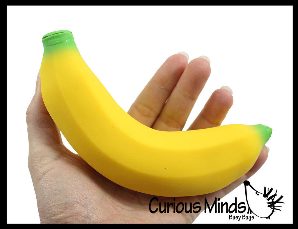 BULK - WHOLESALE - Sand Filled Squishy Banana - Moldable Sensory, Stress, Squeeze Fidget Toy ADHD Special Needs Soothing