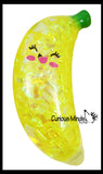 Banana Water and Sparkle Filled Squeeze Stress Ball  -  Sensory, Stress, Fidget Toy