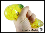 Banana Water and Sparkle Filled Squeeze Stress Ball  -  Sensory, Stress, Fidget Toy