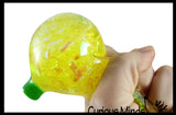 Banana Water and Sparkle Filled Squeeze Stress Ball  -  Sensory, Stress, Fidget Toy