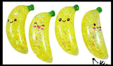 Banana Water and Sparkle Filled Squeeze Stress Ball  -  Sensory, Stress, Fidget Toy