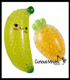 Banana and Carrot Water Bead Filled Squeeze Stress Balls  -  Sensory, Stress, Fidget Toy - Vegetable Fruit Set
