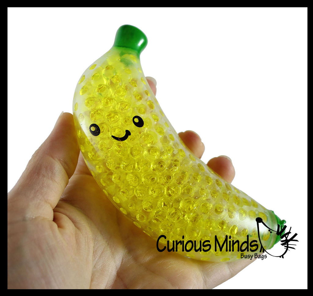 Banana Water Bead Filled Squeeze Stress Ball  -  Sensory, Stress, Fruit Fidget Toy