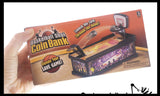 Mini Bank Basketball Game - Toy Shooting Hoops - Shoot Coins into Bank - Piggy Bank Fun Savings