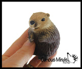 Beaver Stretchy and Squeezy Toy - Crunchy Bead Filled - Fidget Stress Ball Cute