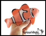 Clownfish Stretchy and Squeezy Toy - Crunchy Bead Filled - Fidget Stress Ball Fish Ocean