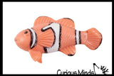Clownfish Stretchy and Squeezy Toy - Crunchy Bead Filled - Fidget Stress Ball Fish Ocean