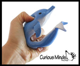 LAST CHANCE - LIMITED STOCK - Dolphin Stretchy and Squeezy Toy - Crunchy Bead Filled - Fidget Stress Ball Ocean Animal