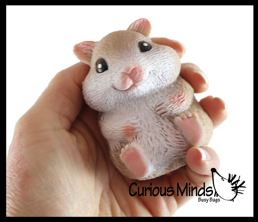 Hamster Stretchy and Squeezy Toy - Crunchy Bead Filled - Fidget Stress Ball Cute Hampster
