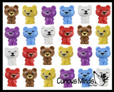 Cute Colorful Tiny Bear Figurines - Expressions Mini Toys - Small Novelty Prize Toy - Party Favors - Gift