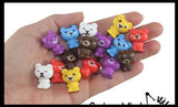 Cute Colorful Tiny Bear Figurines - Expressions Mini Toys - Small Novelty Prize Toy - Party Favors - Gift