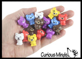 Cute Colorful Tiny Bear Figurines - Expressions Mini Toys - Small Novelty Prize Toy - Party Favors - Gift