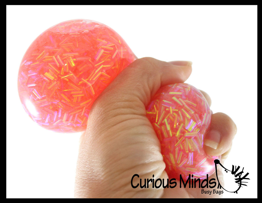 Bingsu Crunchy Shimmer Bead Ball  Squeeze Stress Ball  -  Sensory, Stress, Fidget Toy