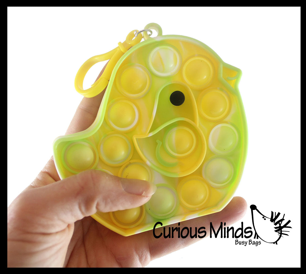 1 Small Bird On Clip Bubble Popper Toy - Easter Basket Fidget - Bubble Pop Fidget Toy - Silicone Push Poke Bubble Wrap - Bubble Popper Sensory Stress
