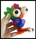 Cute Bird Rattle Toy - Spin / Shake / Crank - Duck, Peacock, Pelican