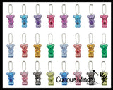 Cute Birthstone Bear Figurines With Clip Keyring - Mini Toys - Small Novelty Prize Toy - Party Favors - Gift