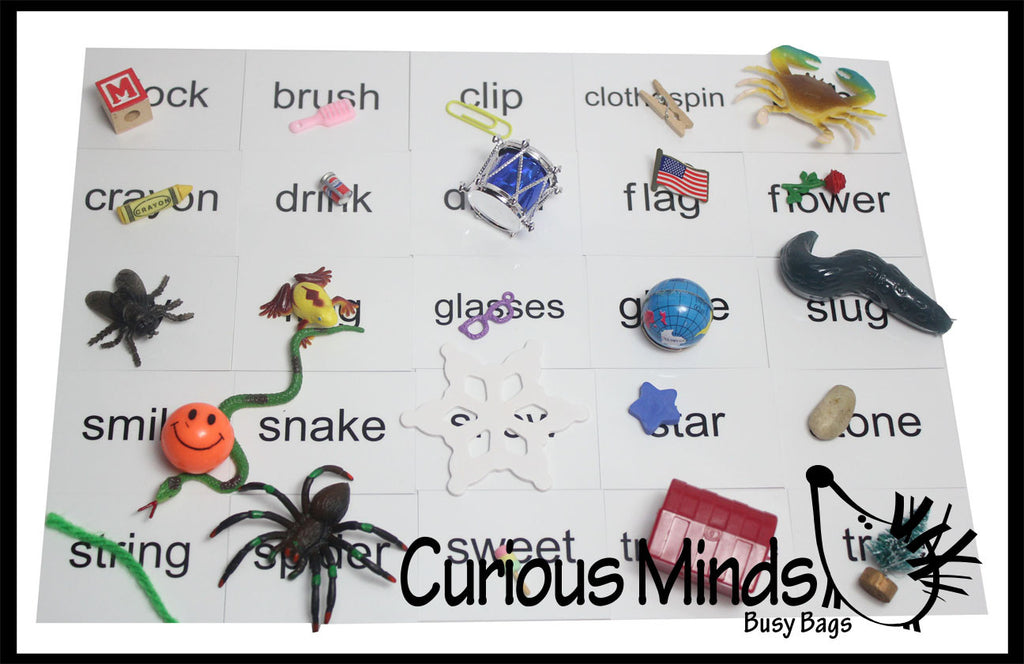 LAST CHANCE - LIMITED STOCK - SALE Montessori Alphabet Objects - BLENDS Word Mini Objects with Word Cards
