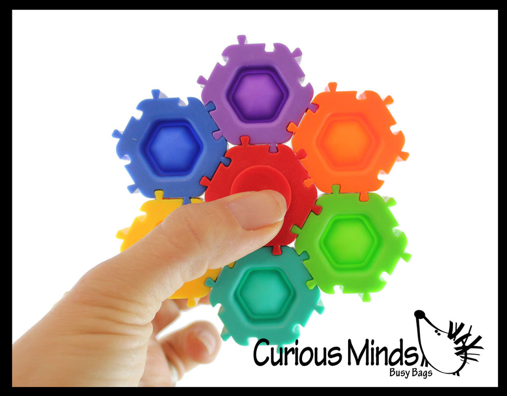 LAST CHANCE - LIMITED STOCK -  SALE -Connecting Block Bubble Pop Fidget Spinner with Single Bubbles - 3 in 1 Fidget Toy - Bubble Popper Sensory Stress Toy