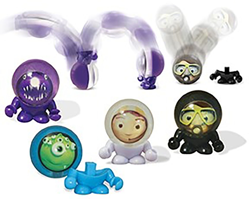CLEARANCE - SALE - 2 Bouncy Ball Guys - Astronaut and Alien - Display Bouncy Balls -  Bouncy Super Balls  - Cute Party Favors or Classroom Rewards