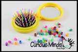 LAST CHANCE - LIMITED STOCK - SALE  - Beads on Brush Pegs - Compact Fine Motor Learning Toy