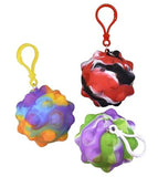 Bubble Pop Ball ON CLIP -  Bubble Poppers on Ball Squeeze to Pop - Silicone Push Poke Bubble Wrap Fidget Toy - Press Bubbles to Pop - Bubble Popper Sensory Stress Toy