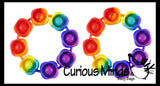 BULK - WHOLESALE -  SALE - Bubble Pop Bracelet - Rainbow Bangle Silicone Push Poke Bubble Wrap Fidget Toy - Press Bubbles to Pop the Bubbles Down - Bubble Popper Sensory Stress Toy Jewelry