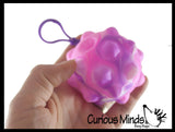 Bubble Pop Ball ON CLIP -  Bubble Poppers on Ball Squeeze to Pop - Silicone Push Poke Bubble Wrap Fidget Toy - Press Bubbles to Pop - Bubble Popper Sensory Stress Toy