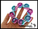 Set of 2 Bubble Pop Bracelet - Tie Dye & Rainbow Bangle Silicone Push Poke Bubble Wrap Fidget Toy - Press Bubbles to Pop the Bubbles Down - Bubble Popper Sensory Stress Toy Jewelry