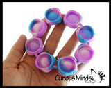 Set of 2 Bubble Pop Bracelet - Tie Dye & Rainbow Bangle Silicone Push Poke Bubble Wrap Fidget Toy - Press Bubbles to Pop the Bubbles Down - Bubble Popper Sensory Stress Toy Jewelry
