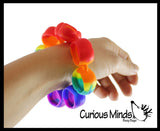 BULK/WHOLESALE - Bubble Pop Bracelet - Rainbow Bangle Silicone Push Poke Bubble Wrap Fidget Toy - Press Bubbles to Pop the Bubbles Down - Bubble Popper Sensory Stress Toy Jewelry