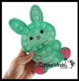 Large Bunny Bubble Popper Toy - Easter Themed - Easter Basket Fidget - Bubble Pop Fidget Toy - Silicone Push Poke Bubble Wrap Fidget Toy - Press Bubbles to Pop - Bubble Popper Sensory Stress Toy OT