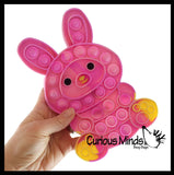 Large Bunny Bubble Popper Toy - Easter Themed - Easter Basket Fidget - Bubble Pop Fidget Toy - Silicone Push Poke Bubble Wrap Fidget Toy - Press Bubbles to Pop - Bubble Popper Sensory Stress Toy OT