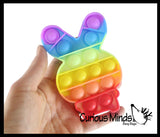 SALE - Small Rainbow Easter Bunny Bubble Pop Fidget Toy - Easter Themed Small Toys - Easter Basket Filler