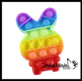 SALE - Small Rainbow Easter Bunny Bubble Pop Fidget Toy - Easter Themed Small Toys - Easter Basket Filler