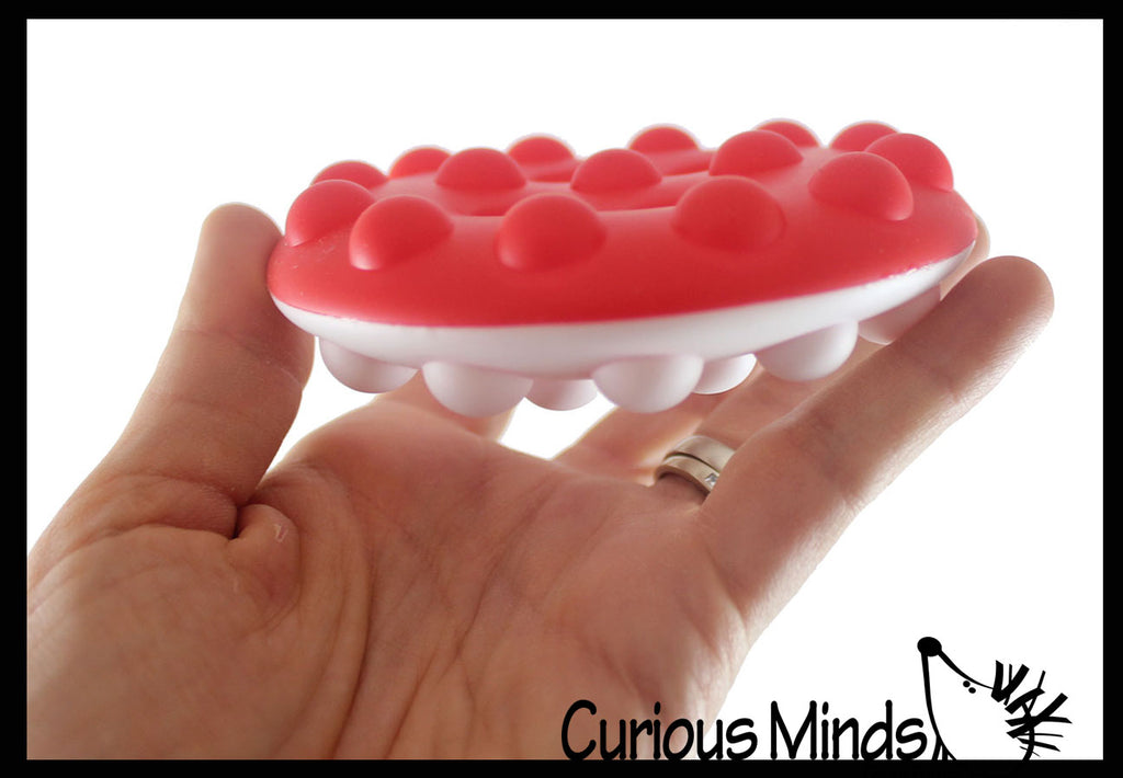 LAST CHANCE - LIMITED STOCK - SALE  - Bubble Disc Pop Ball -  Bubble Poppers on Ball Squeeze to Pop - Silicone Push Poke Bubble Wrap Fidget Toy - Press Bubbles to Pop - Bubble Popper Sensory Stress Toy
