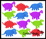 Dino Cute Dinosaur Animal Theme Bubble Pop Game - Silicone Push Poke Bubble Wrap Fidget Toy - Press Bubbles to Pop the Bubbles Down Then Flip it over and Do it Again - Bubble Popper Sensory Stress Toy