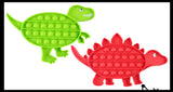 Dino Cute Dinosaur Animal Theme Bubble Pop Game - Silicone Push Poke Bubble Wrap Fidget Toy - Press Bubbles to Pop the Bubbles Down Then Flip it over and Do it Again - Bubble Popper Sensory Stress Toy