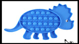 Dino Cute Dinosaur Animal Theme Bubble Pop Game - Silicone Push Poke Bubble Wrap Fidget Toy - Press Bubbles to Pop the Bubbles Down Then Flip it over and Do it Again - Bubble Popper Sensory Stress Toy