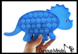 Dino Cute Dinosaur Animal Theme Bubble Pop Game - Silicone Push Poke Bubble Wrap Fidget Toy - Press Bubbles to Pop the Bubbles Down Then Flip it over and Do it Again - Bubble Popper Sensory Stress Toy