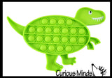 Dino Cute Dinosaur Animal Theme Bubble Pop Game - Silicone Push Poke Bubble Wrap Fidget Toy - Press Bubbles to Pop the Bubbles Down Then Flip it over and Do it Again - Bubble Popper Sensory Stress Toy
