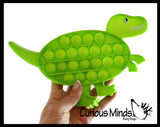 Dino Cute Dinosaur Animal Theme Bubble Pop Game - Silicone Push Poke Bubble Wrap Fidget Toy - Press Bubbles to Pop the Bubbles Down Then Flip it over and Do it Again - Bubble Popper Sensory Stress Toy