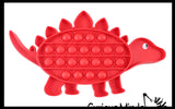 Dino Cute Dinosaur Animal Theme Bubble Pop Game - Silicone Push Poke Bubble Wrap Fidget Toy - Press Bubbles to Pop the Bubbles Down Then Flip it over and Do it Again - Bubble Popper Sensory Stress Toy